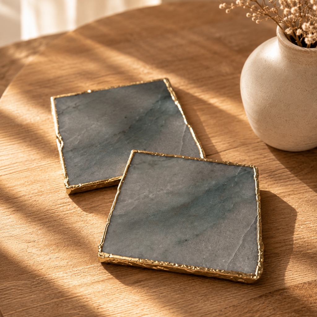 Green Aventurine Coaster Set