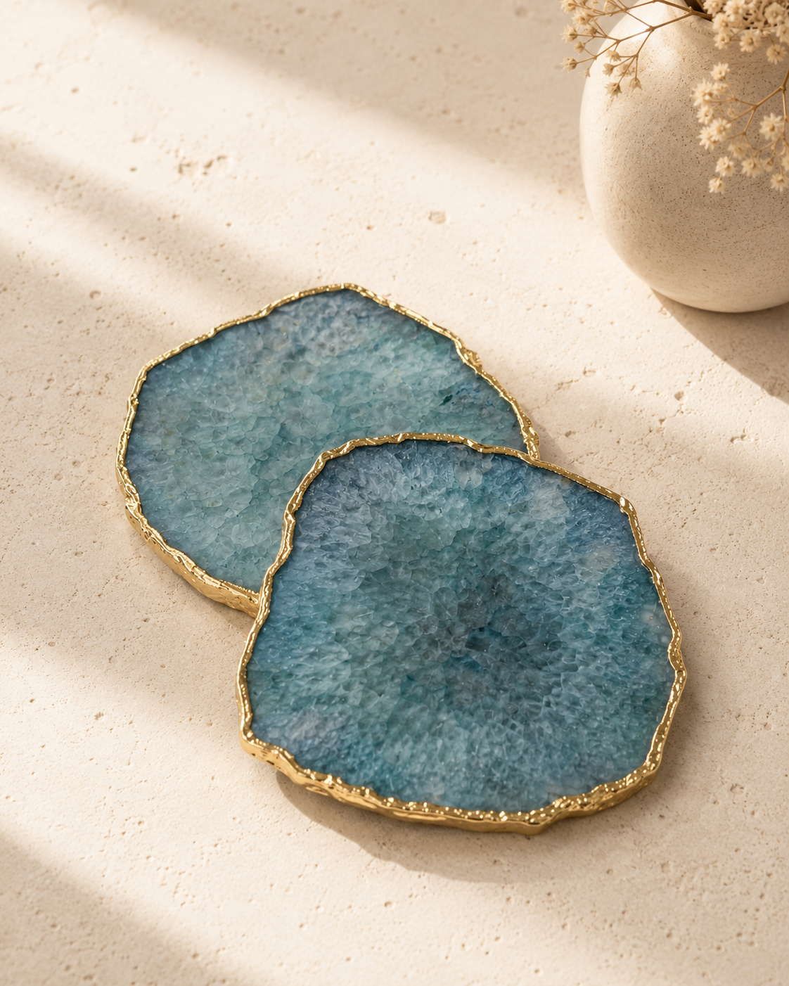 Aqua Blue Coaster Set