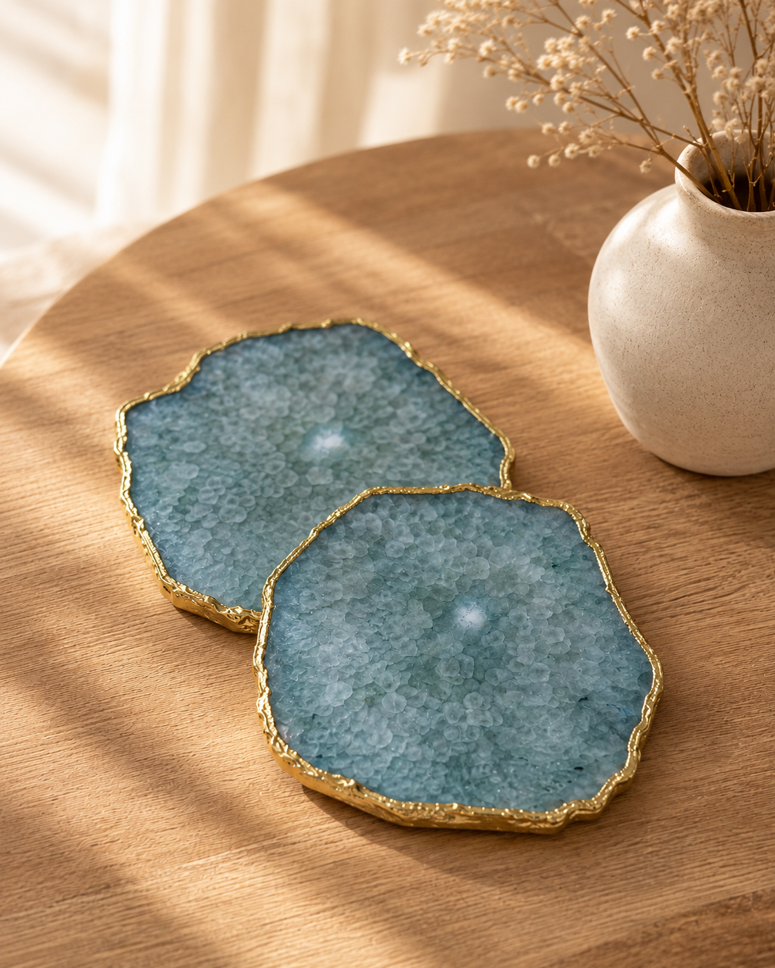 Aqua Blue Coaster Set