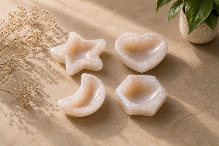 Selenite crystal bowls