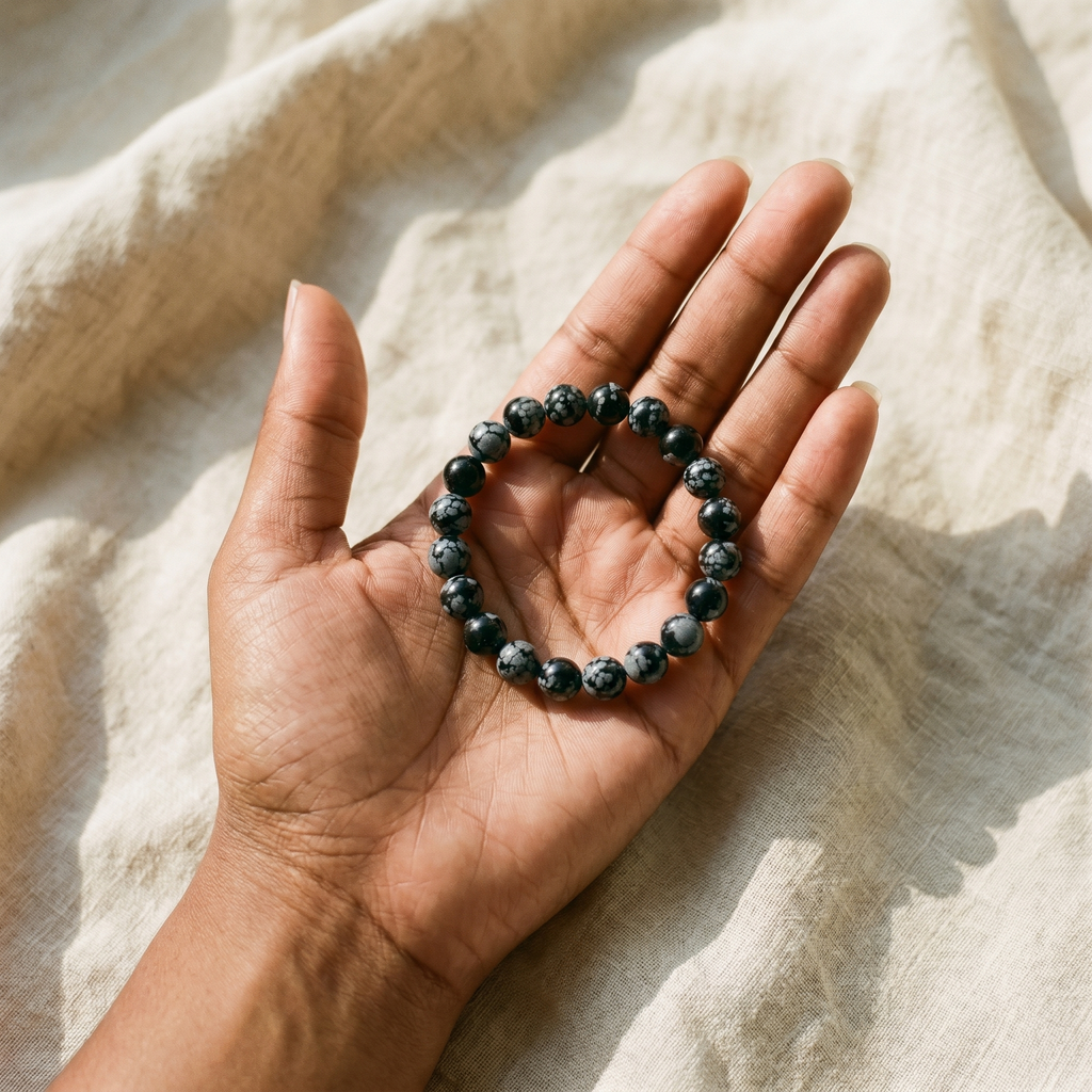 Snowflake Obsidian Bracelet
