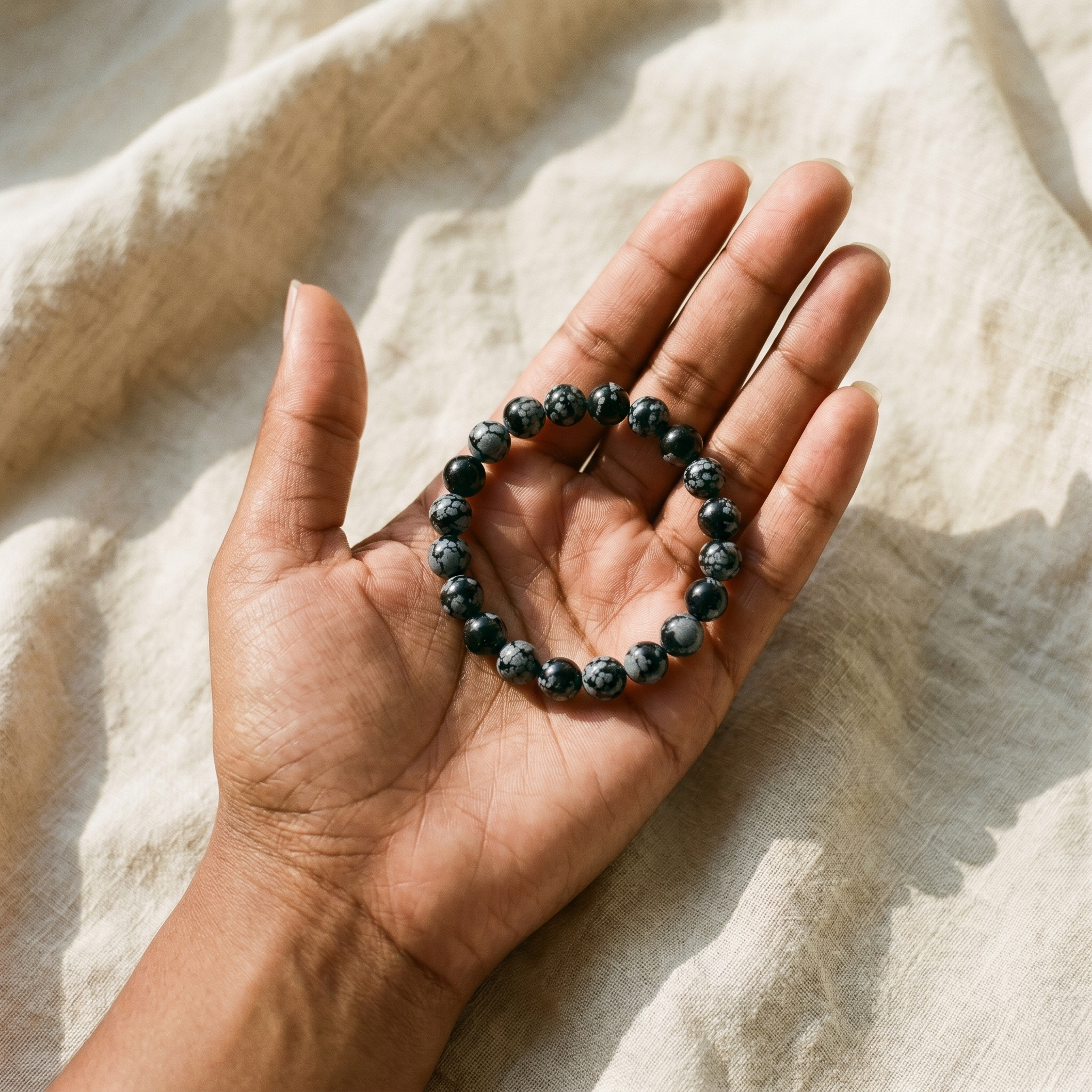 Snowflake Obsidian Bracelet