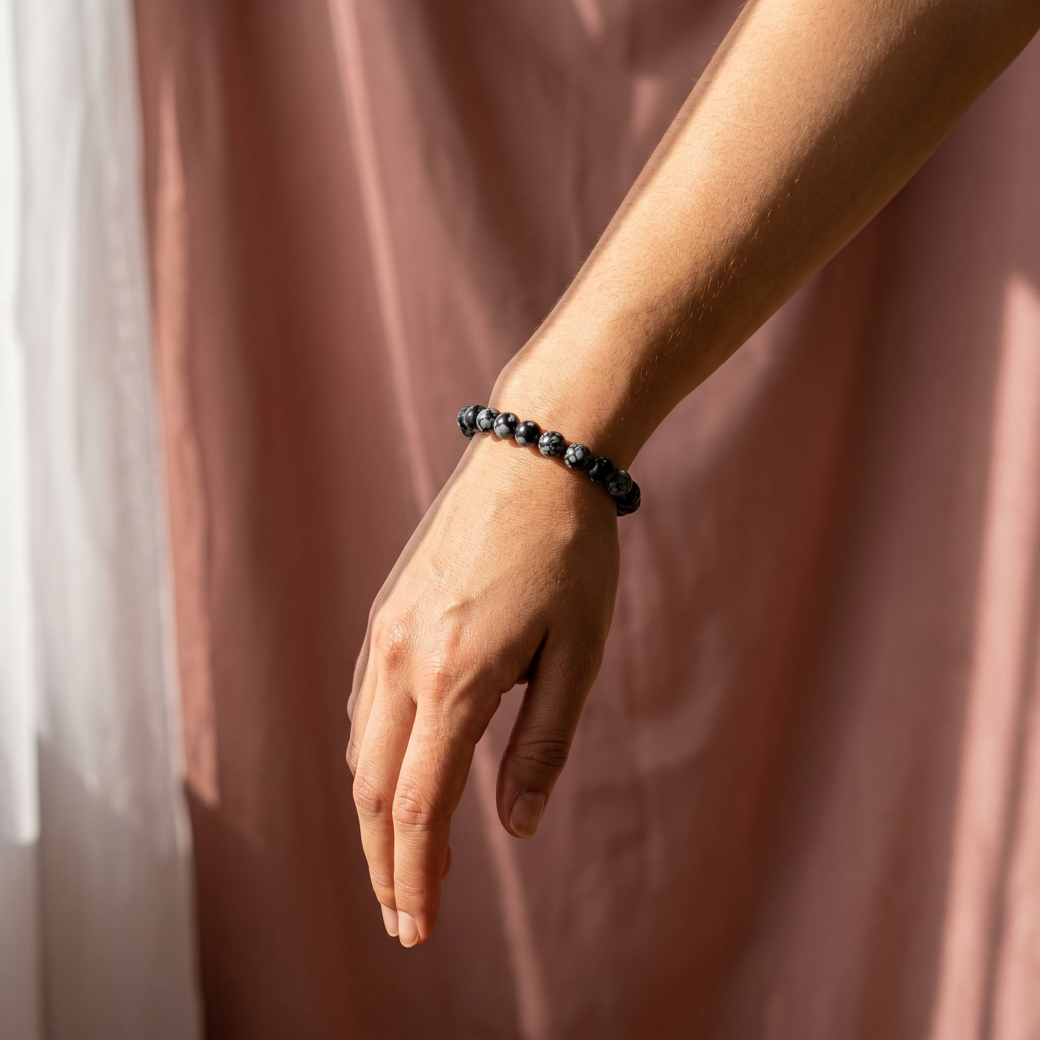 Snowflake Obsidian Bracelet