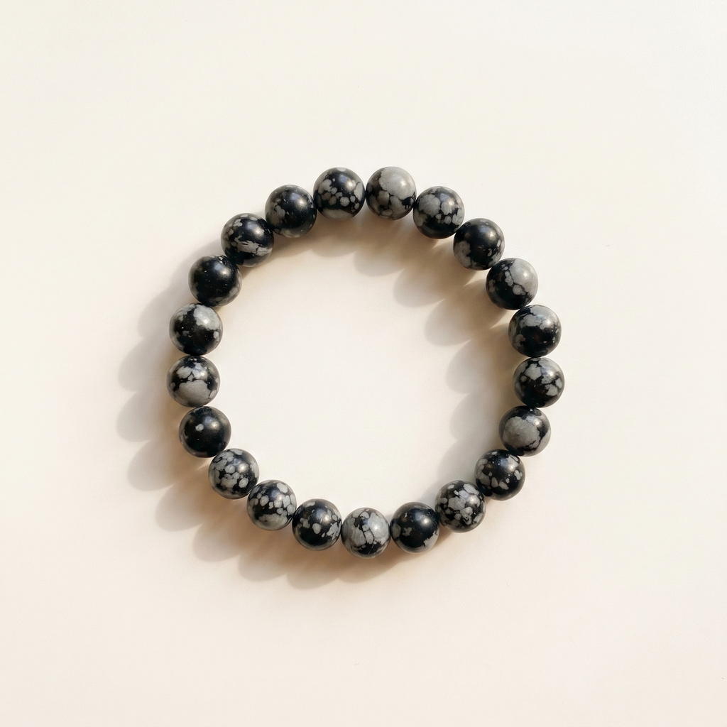 Snowflake Obsidian Bracelet