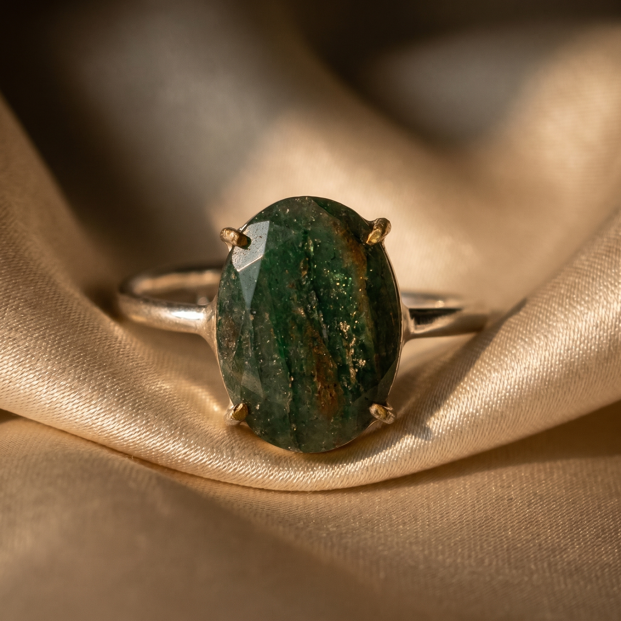 Natural Green Jade Ring