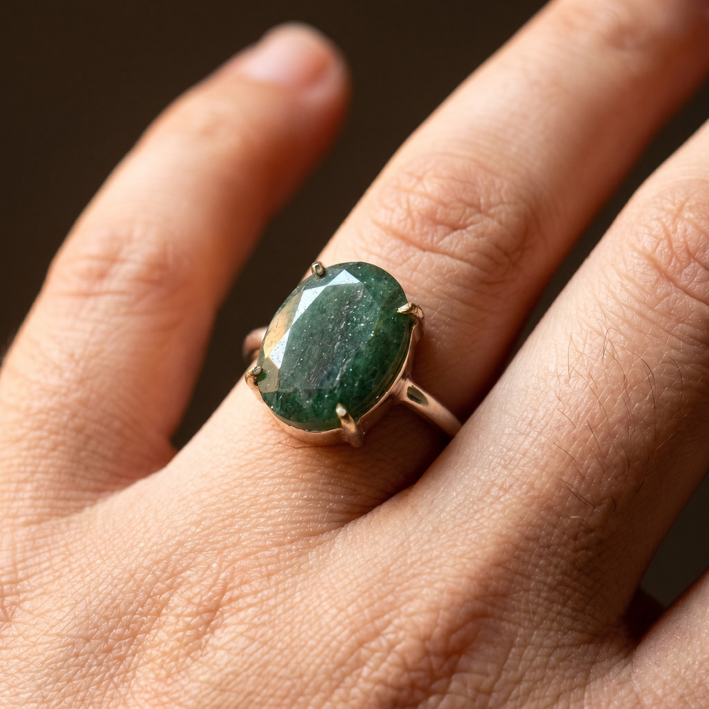 Natural Green Jade Ring