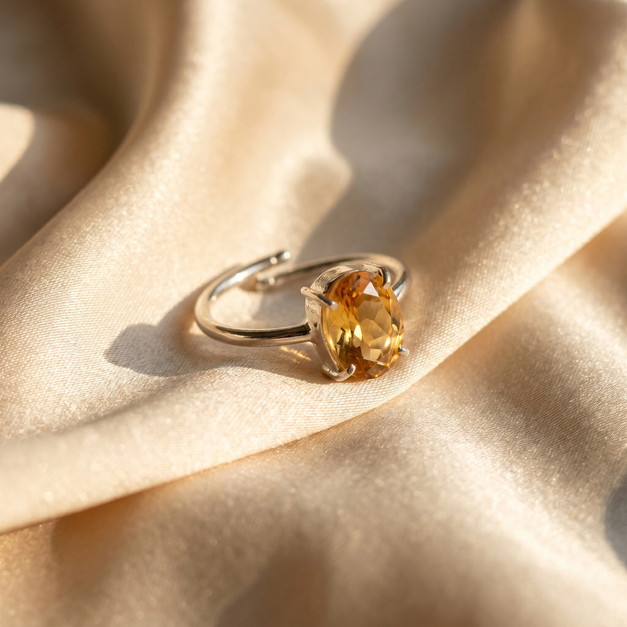 Yellow Citrine Ring