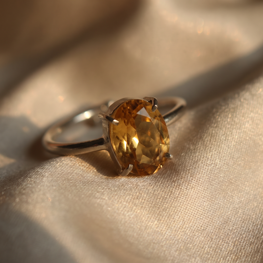 Yellow Citrine Ring