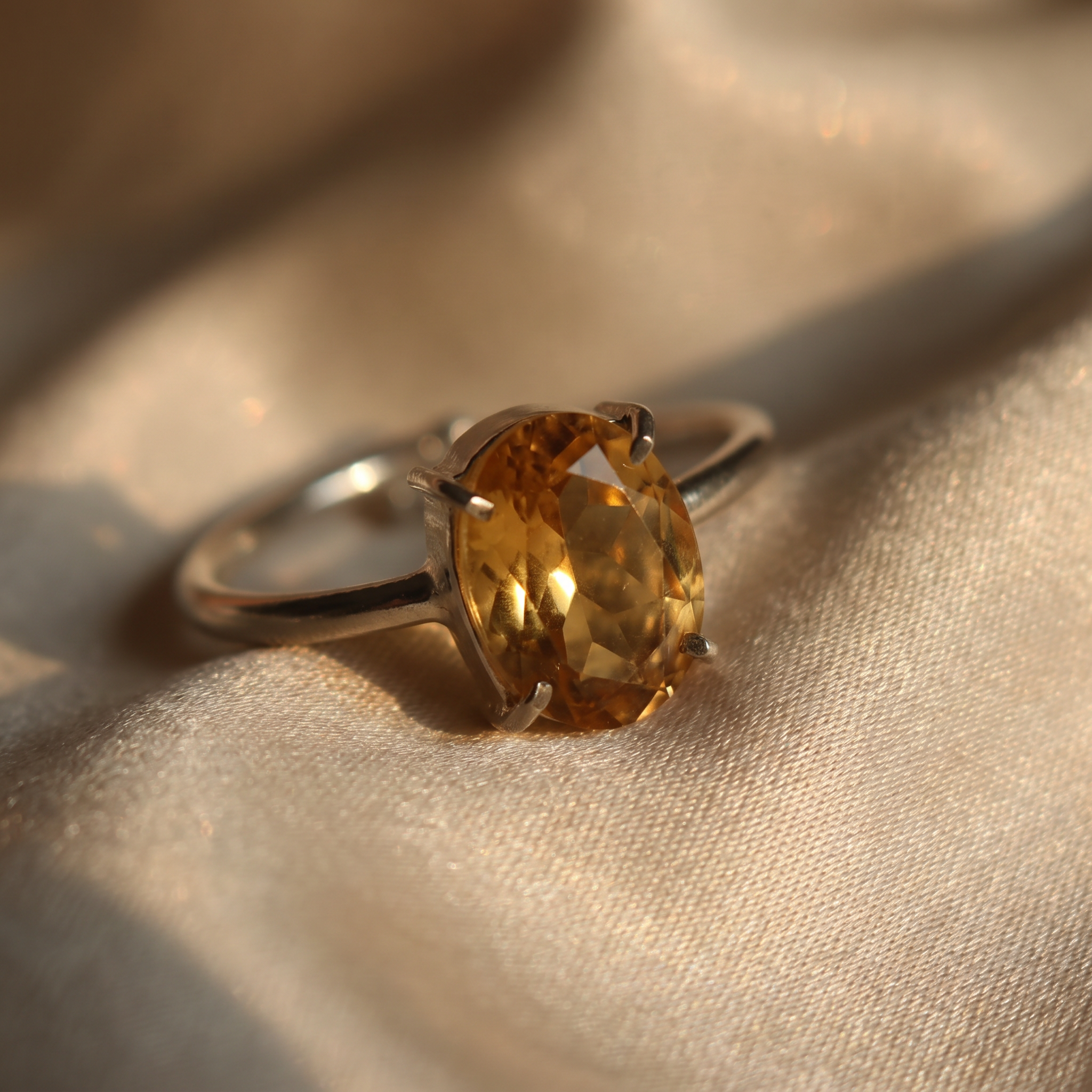 Yellow Citrine Ring