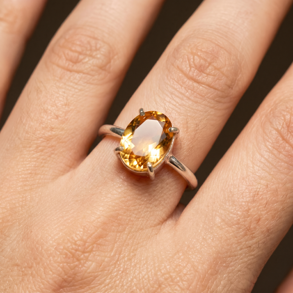Yellow Citrine Ring