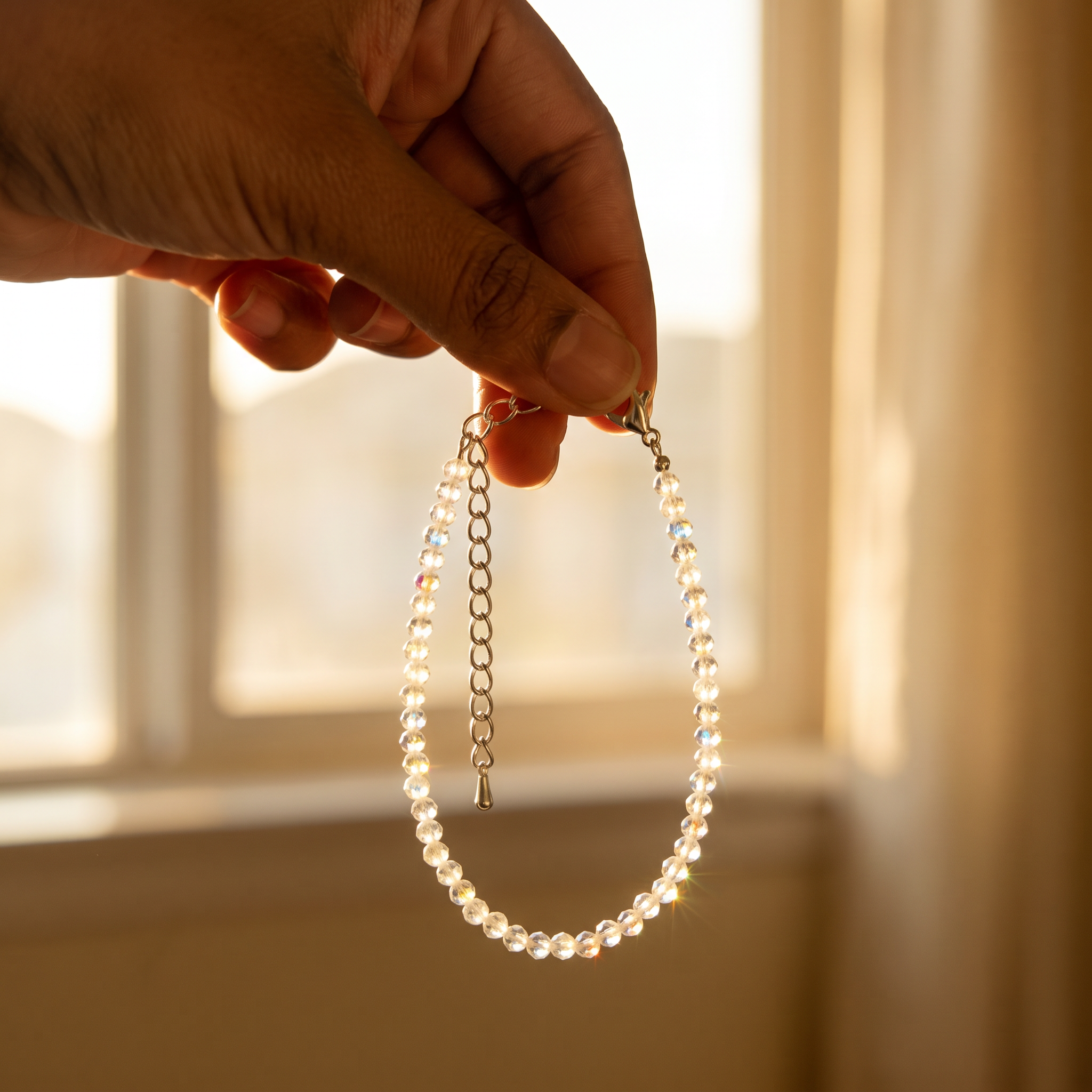 Clear Quartz Anklet