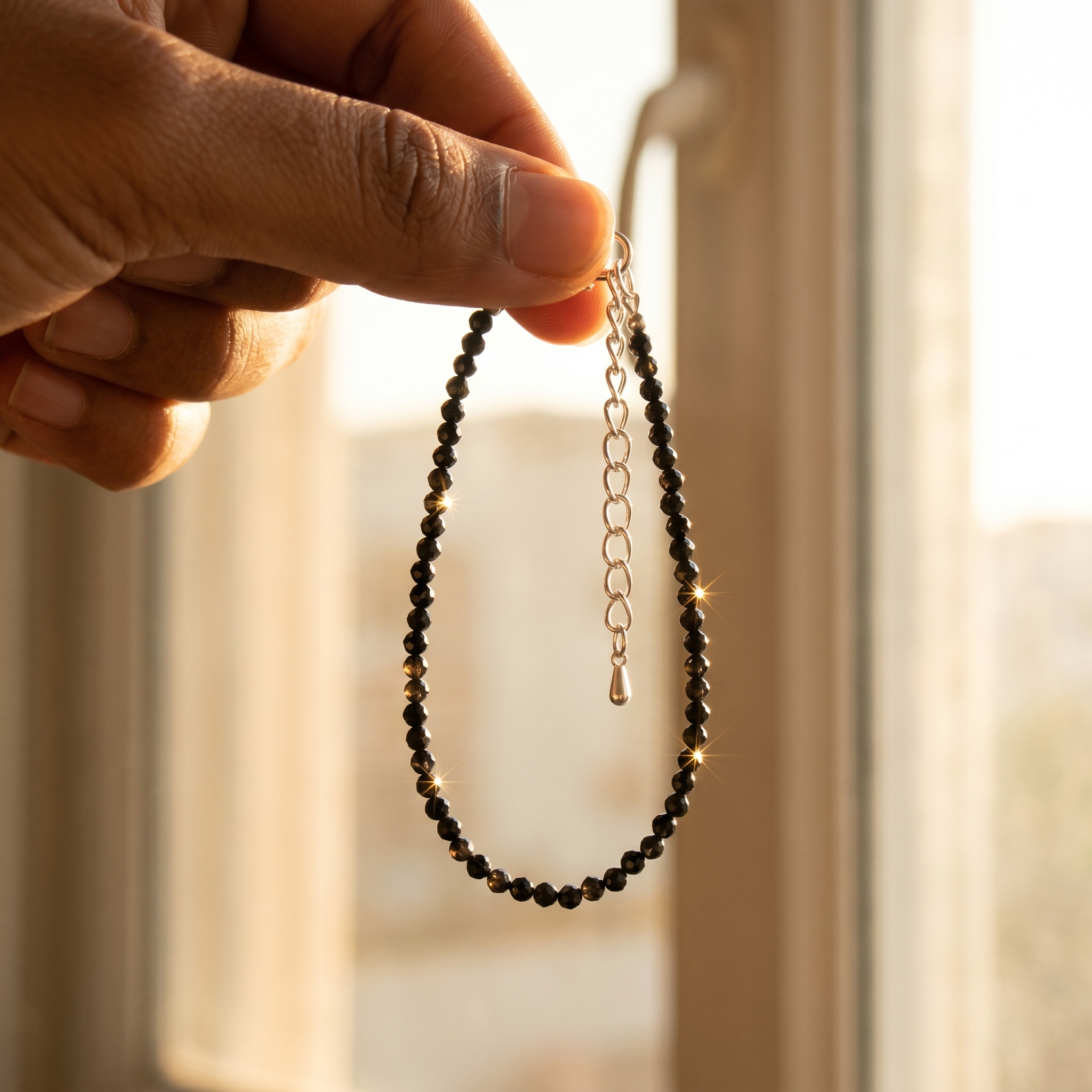 Black Obsidian Anklet