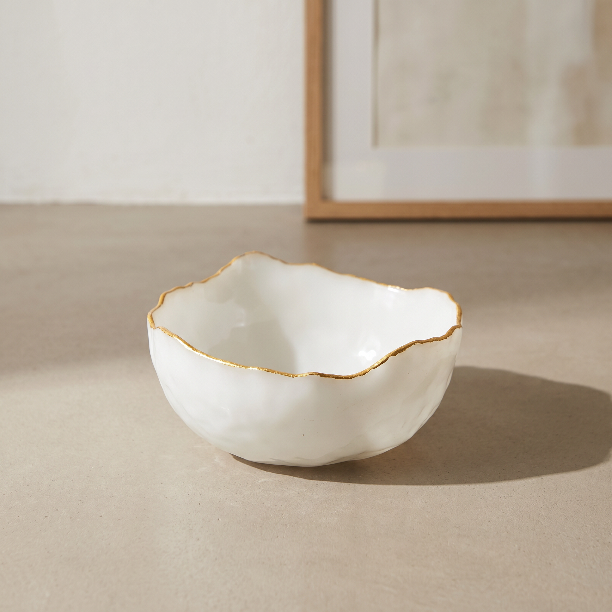 Gold-Rim Selenite Bowl