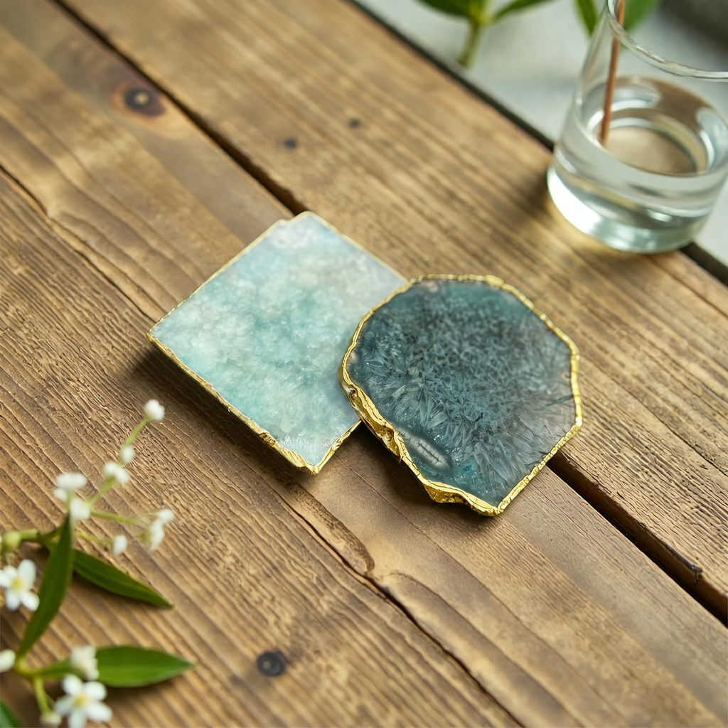 Aqua Blue Coaster Set