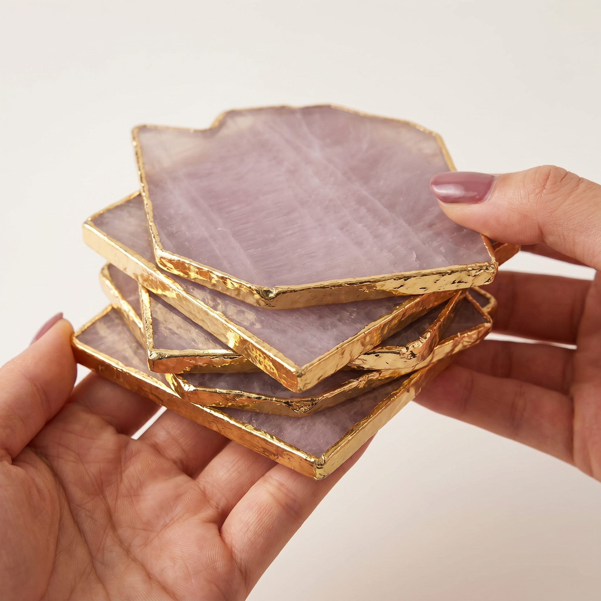 Rose Quartz Coaster Set