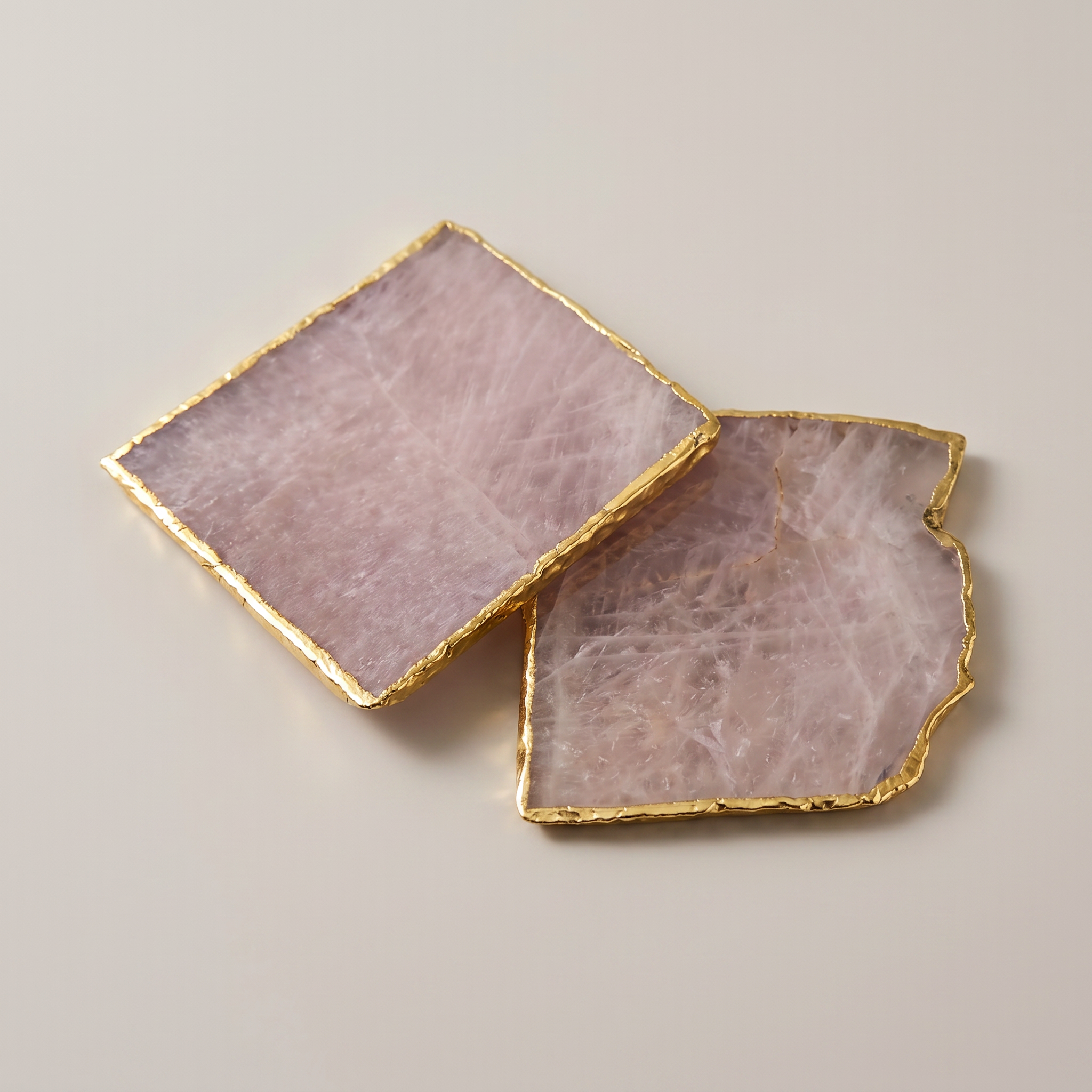 Rose Quartz Coaster Set