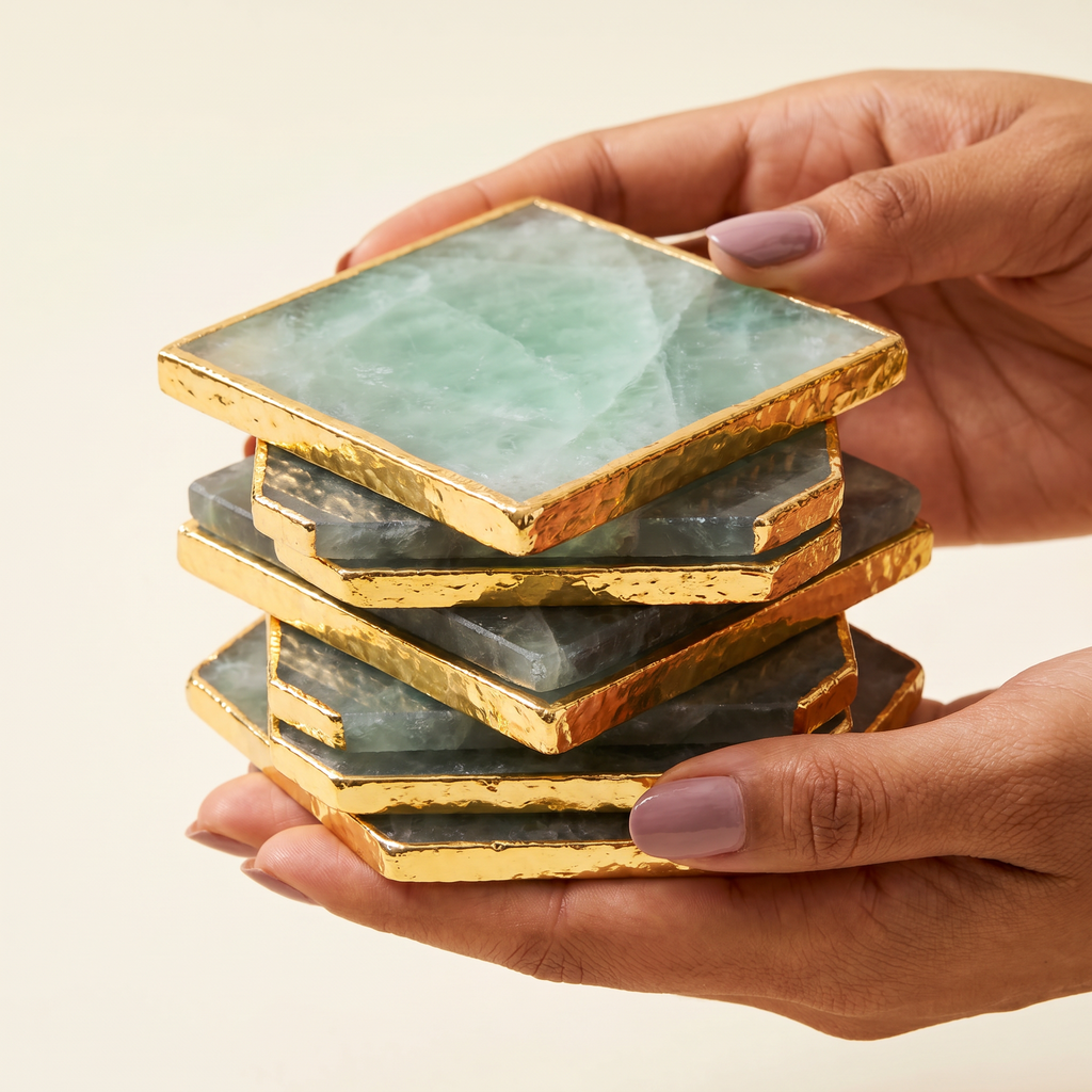 Green Aventurine Coaster Set