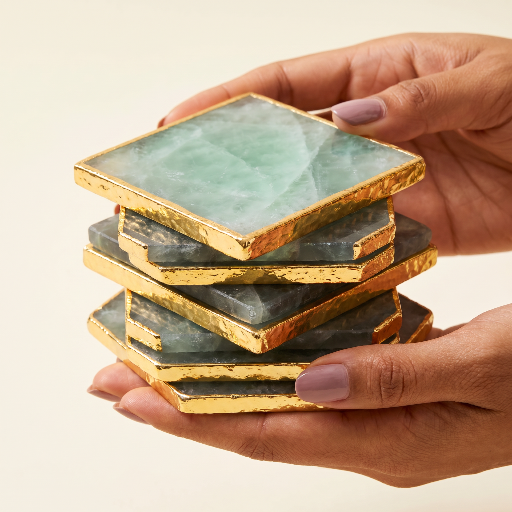 Green Aventurine Coaster Set