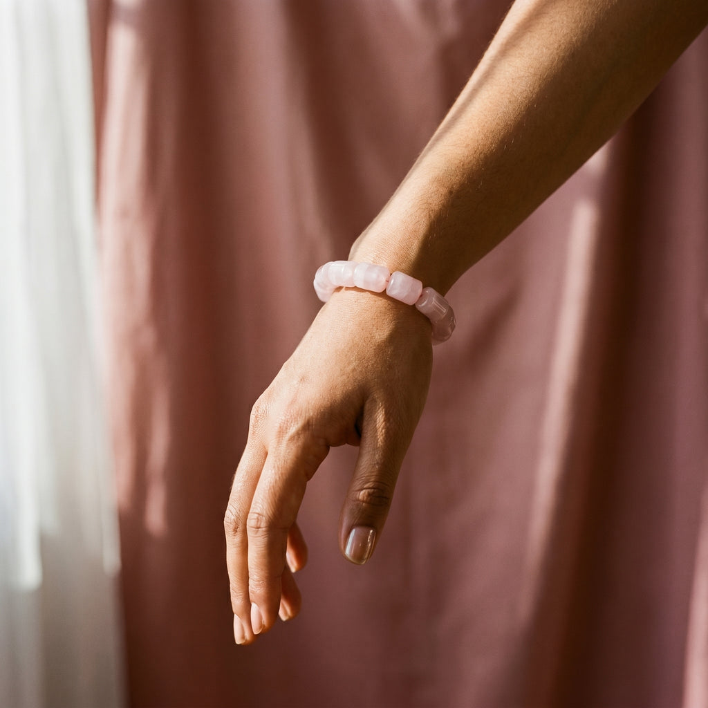 Rose Quartz Barrel Bracelet