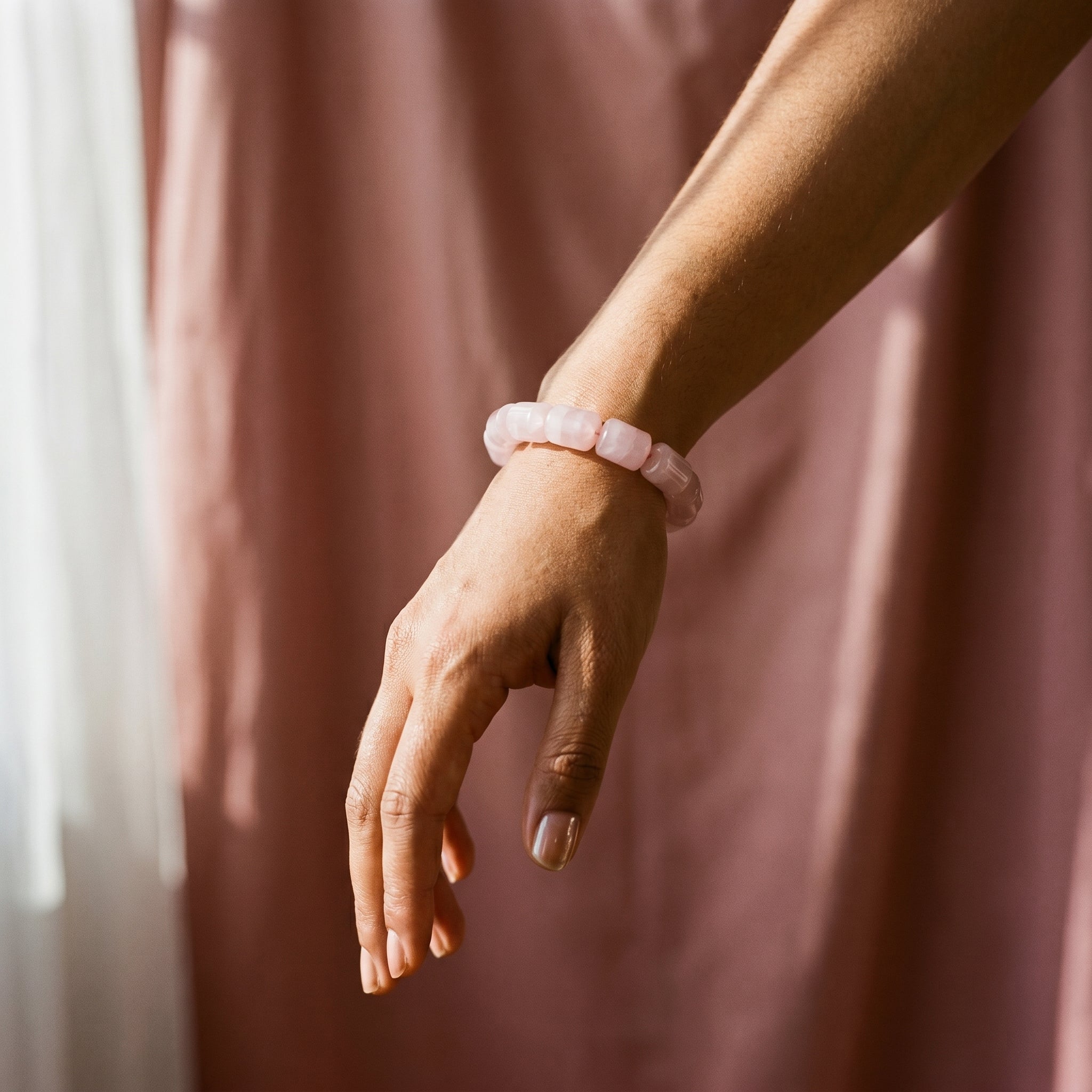 Rose Quartz Barrel Bracelet