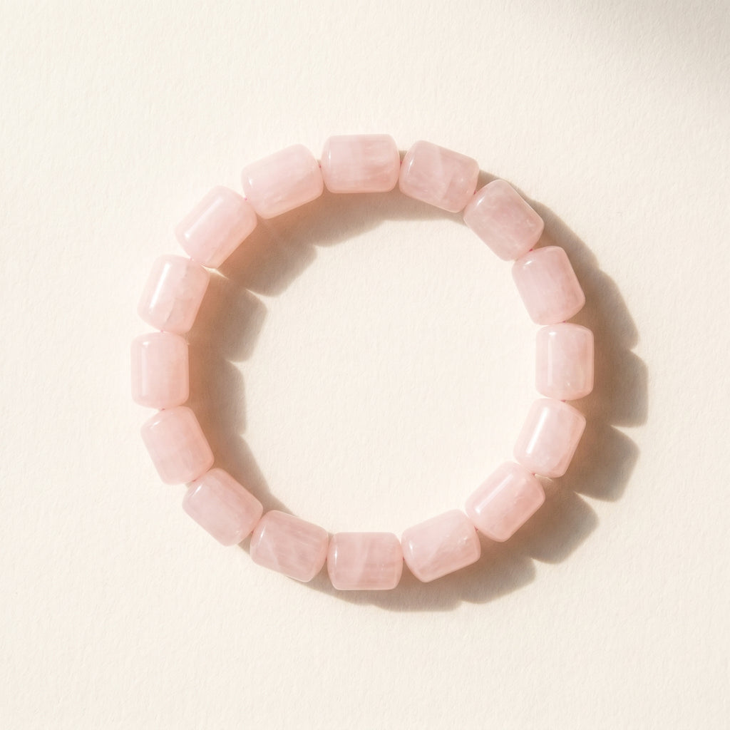 Rose Quartz Barrel Bracelet