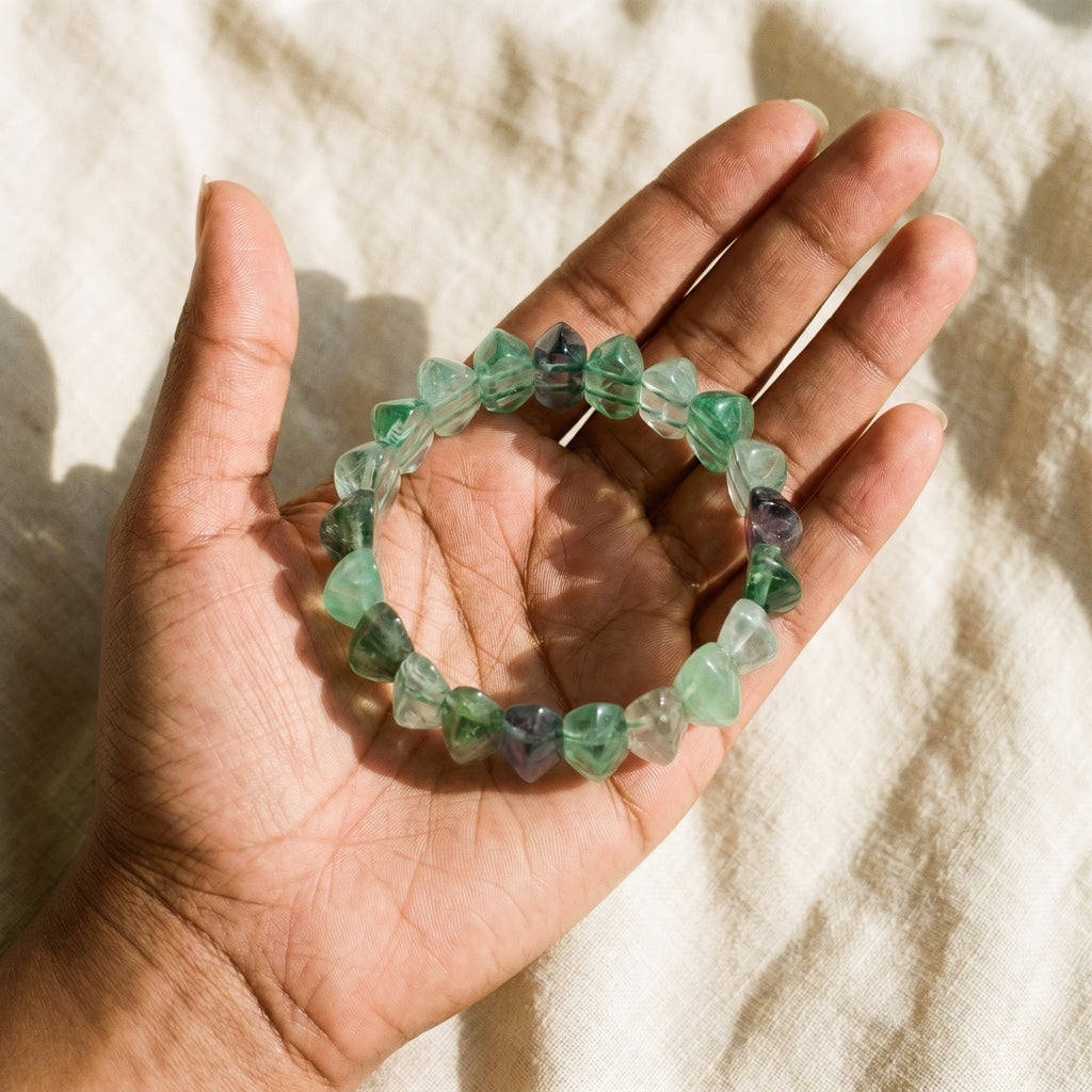 Chip Stone Stretch Fluorite Bracelet