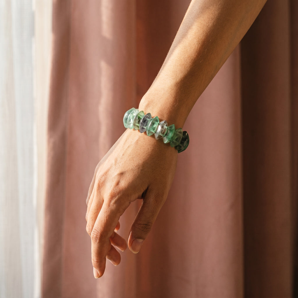 Chip Stone Stretch Fluorite Bracelet