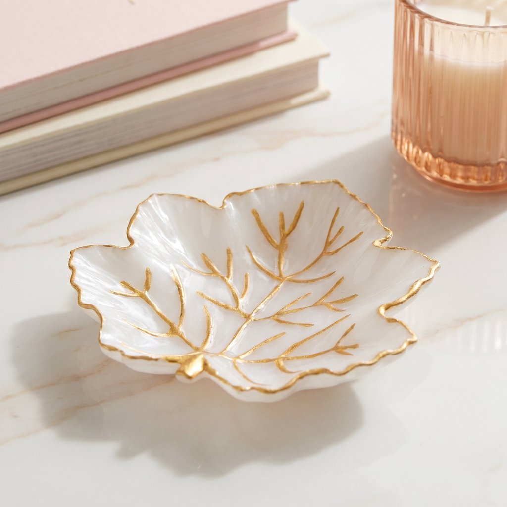 Leaf Selenite Bowl