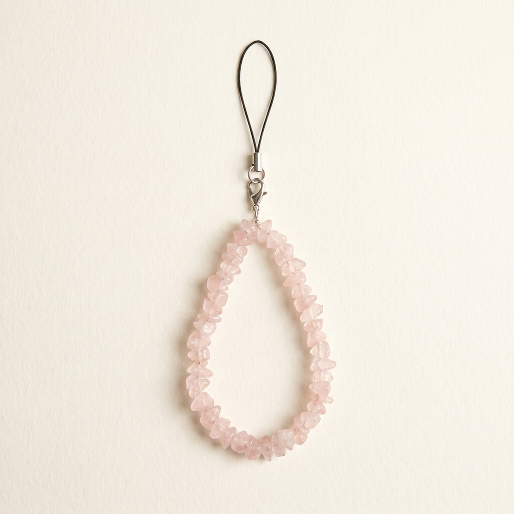 Rose Quartz Chip Phone Charm