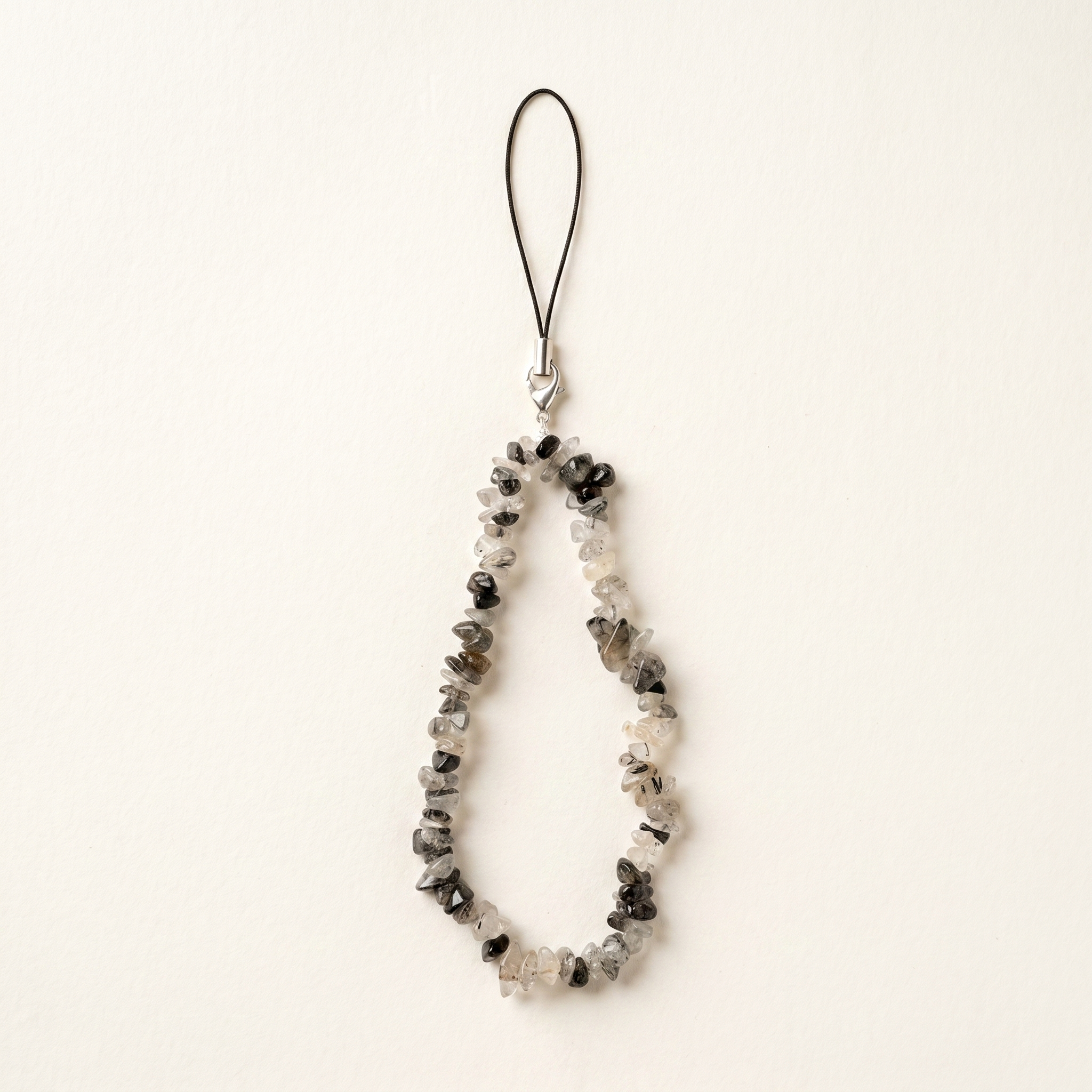 Black Rutile Chip Phone Charm