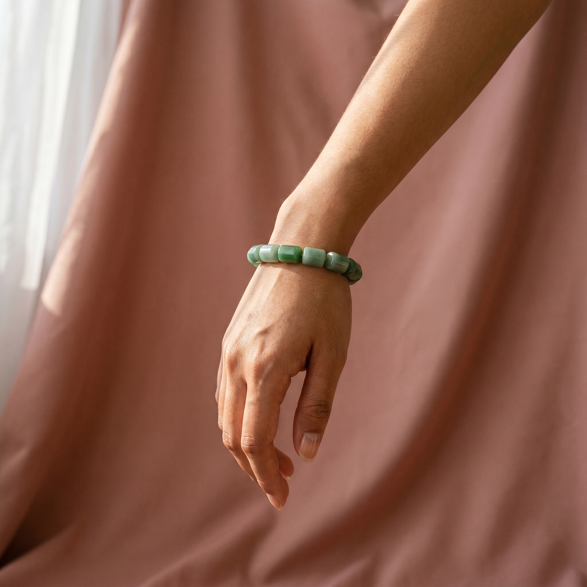 Green Aventurine Barrel Bracelet