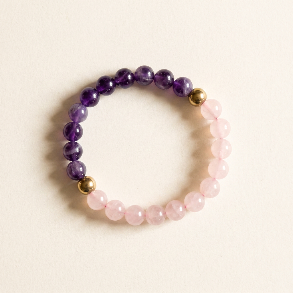 Amethyst + Rose Quartz Bracelet