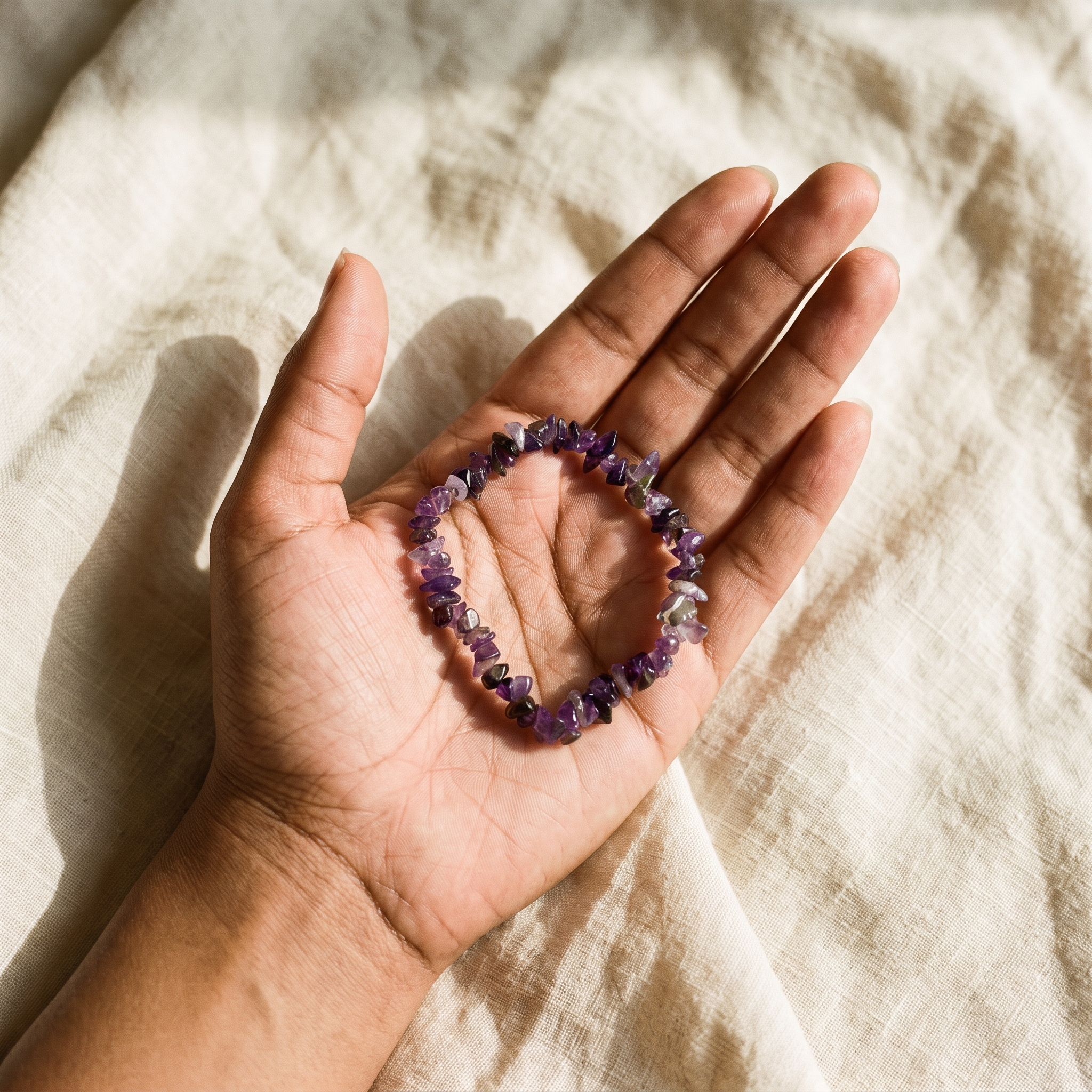 Amethyst Chip Stone Bracelet