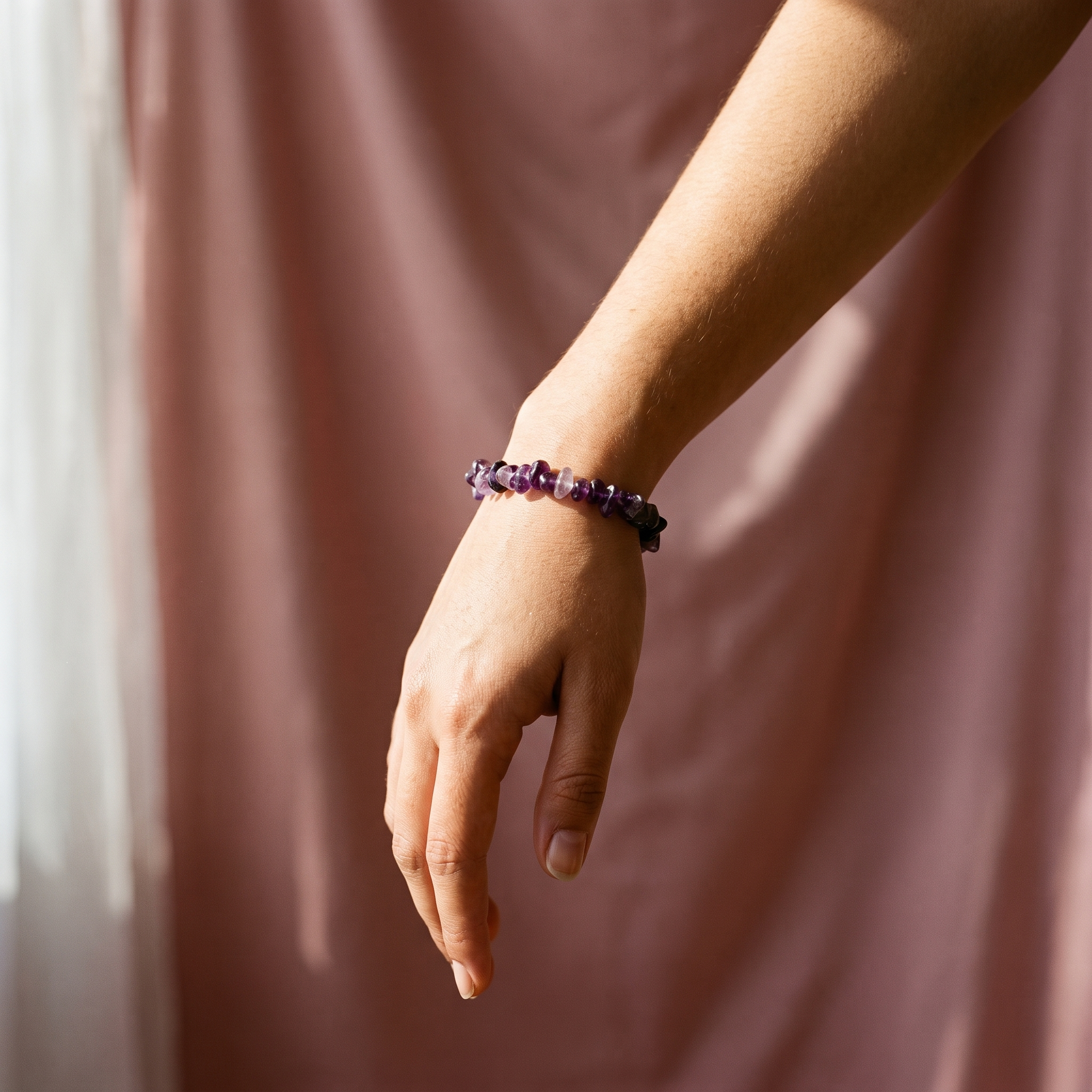 Amethyst Chip Stone Bracelet