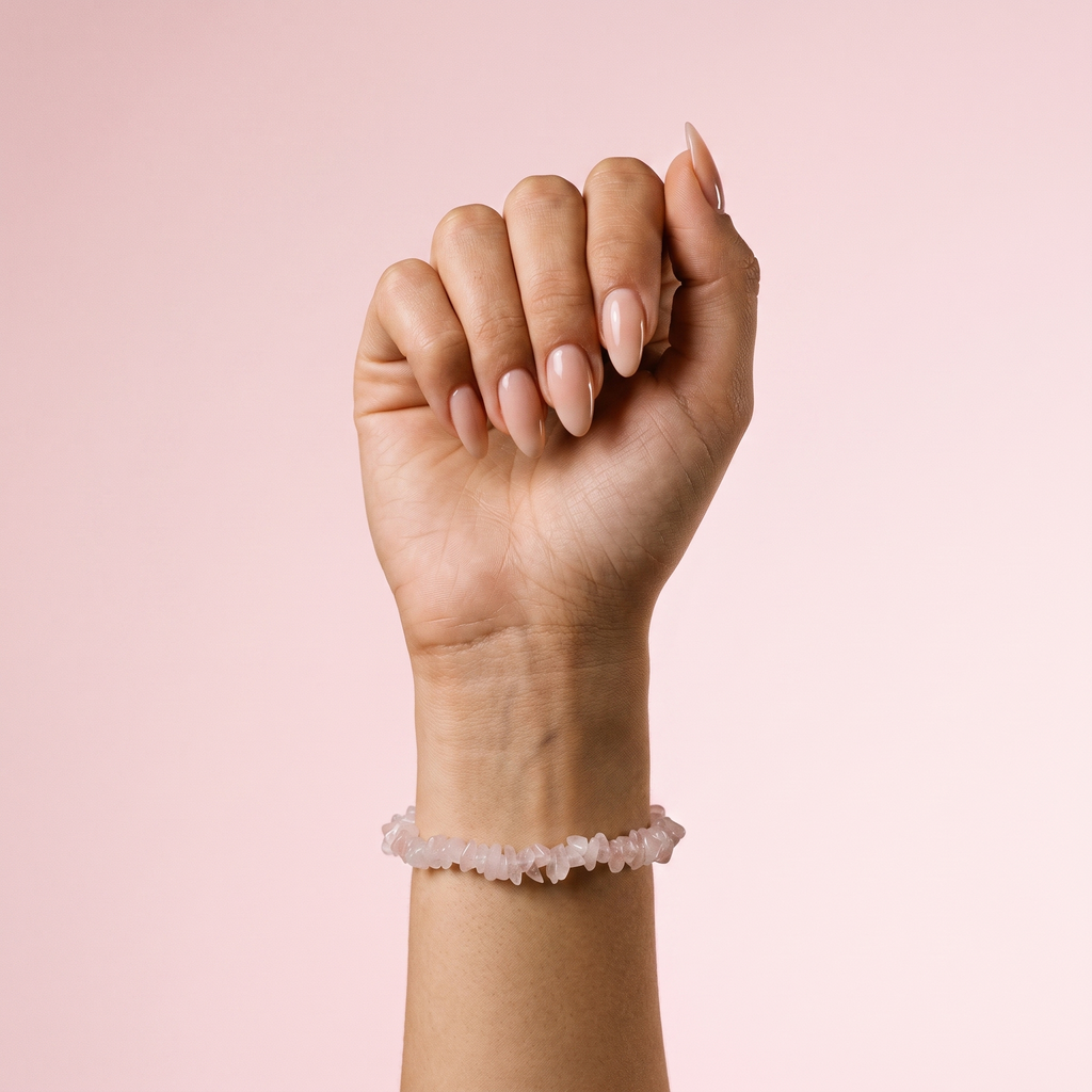 Rose Quartz Chip Stone Bracelet