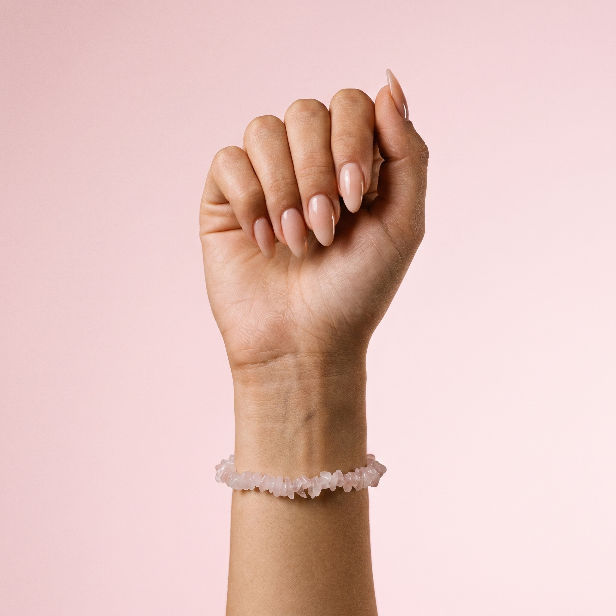 Rose Quartz Chip Stone Bracelet